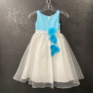 Alfred Angelo Baby Blue and White Flower Girl Dress